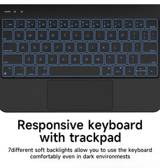 nimin Keyboard Case for iPad 10th Generation 10.9 inch 2022, Floating Magnetic Design, Slim ipad 10 gen Keyboard Cover with Multi-Touch Trackpad, Seven Color Backlight, Black