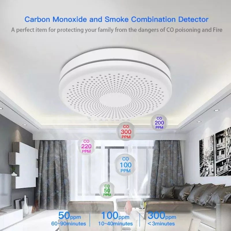 Wifi Smart Smoke Detector 2 In 1